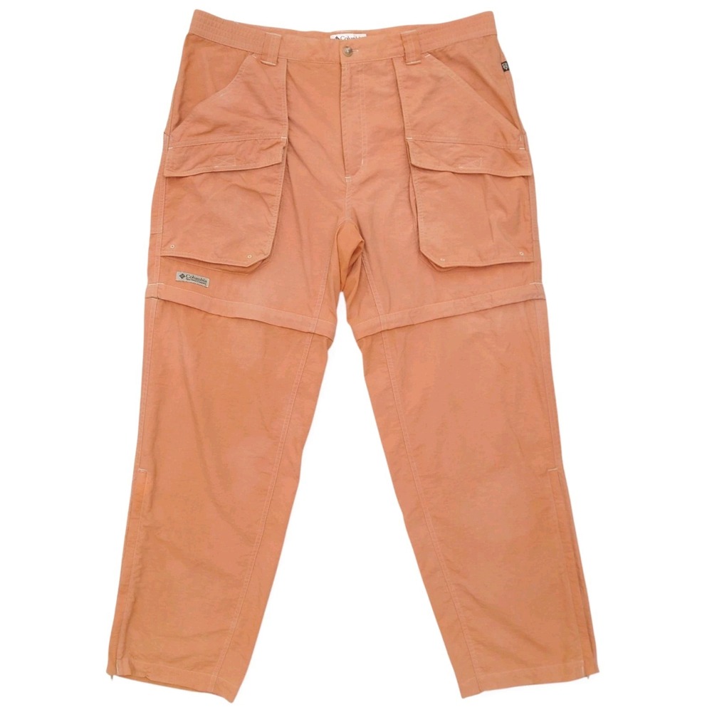 Vintage Columbia GRT Pants Womens XL Overdyed Peach Convertible Zip Off Cargo